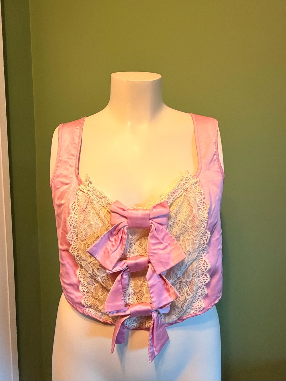 Sugar Thrillz Pink Lace Bow Front Bustier Top 1X